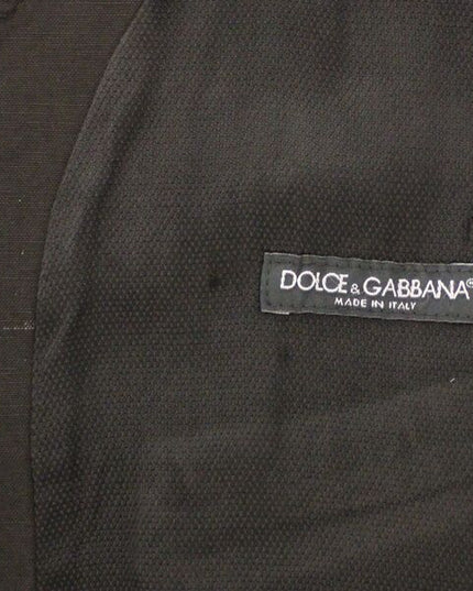 Dolce & Gabbana Black Flax Cotton Dress Vest Blazer