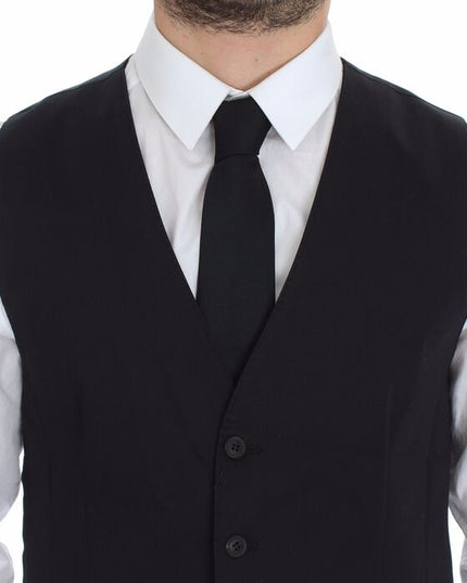 Dolce & Gabbana Blue Cotton Stretch Dress Vest Blazer