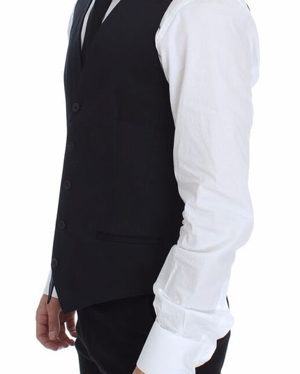 Dolce & Gabbana Blue Cotton Stretch Dress Vest Blazer