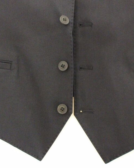 Dolce & Gabbana Blue Cotton Stretch Dress Vest Blazer