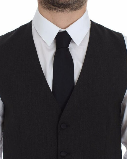 Dolce & Gabbana Gray Wool Stretch Dress Vest Blazer