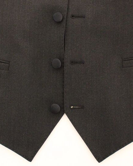 Dolce & Gabbana Gray Wool Stretch Dress Vest Blazer