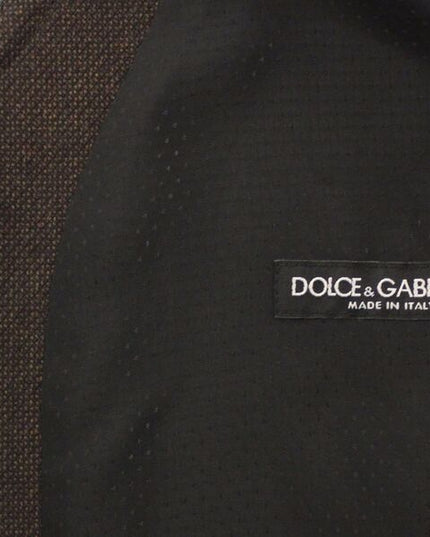 Dolce & Gabbana Brown Cotton Blend Dress Vest Gilet