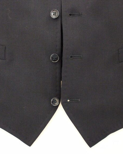 Dolce & Gabbana Gray Striped Wool Silk Dress Vest Gilet