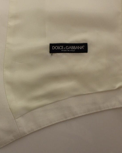Dolce & Gabbana White Cotton Silk Blend Dress Vest Blazer