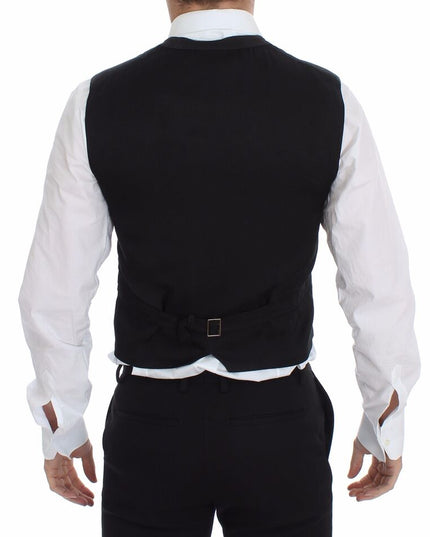 Dolce & Gabbana Black Cotton Viscose Dress Vest Blazer