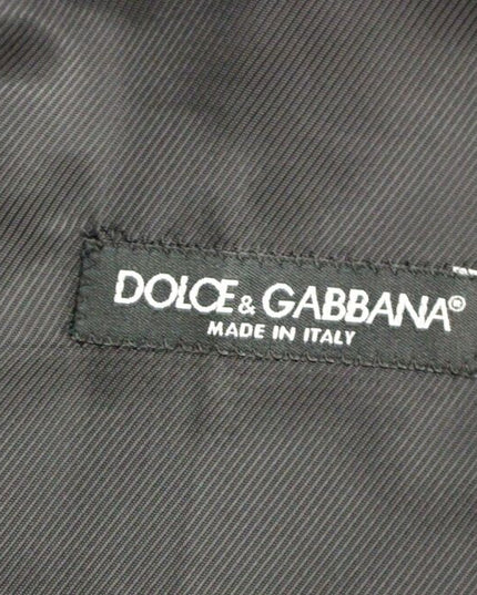 Dolce & Gabbana Black Striped Wool Single Breasted Vest