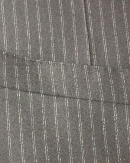 Dolce & Gabbana Black Striped Wool Single Breasted Vest