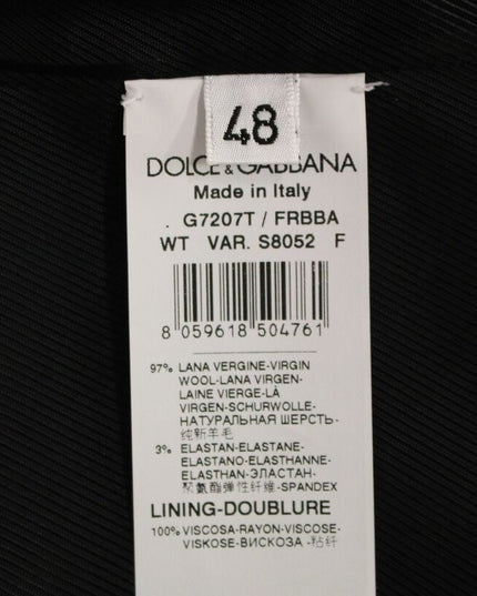 Dolce & Gabbana Gray Striped Wool Logo Vest Gilet Weste