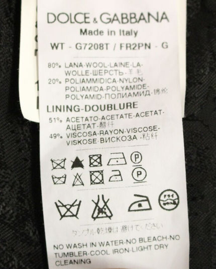 Dolce & Gabbana Black Striped Wool Logo Vest Gilet Weste