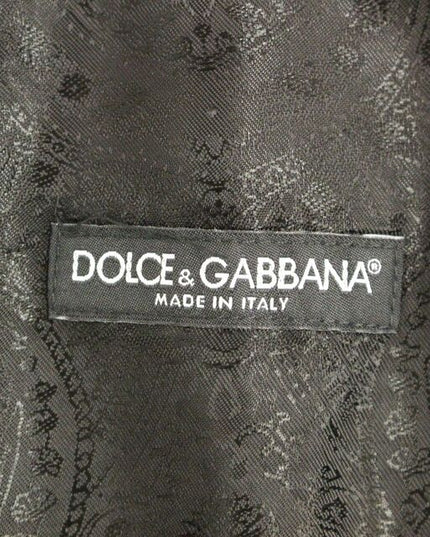 Dolce & Gabbana Black Striped Wool Logo Vest Gilet Weste
