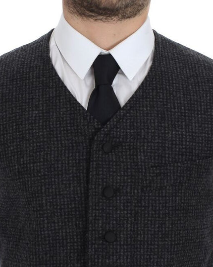 Dolce & Gabbana Gray Wool Blend Vest Gilet Weste