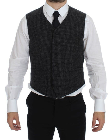 Dolce & Gabbana Gray Wool Blend Vest Gilet Weste