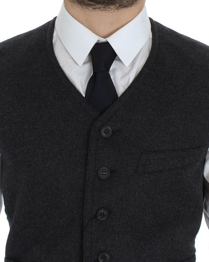 Dolce & Gabbana Gray Wool Blend Vest Gilet Weste