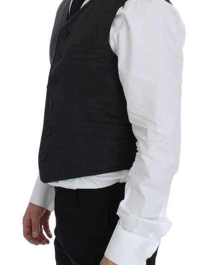 Dolce & Gabbana Gray Wool Blend Vest Gilet Weste