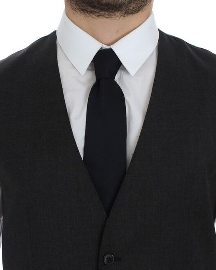 Dolce & Gabbana Gray Wool Formal Dress Vest Gilet Weste