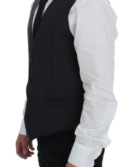 Dolce & Gabbana Gray Wool Formal Dress Vest Gilet Weste
