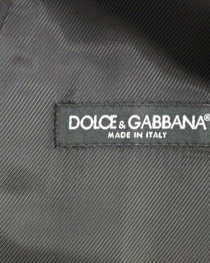 Dolce & Gabbana Gray Striped Wool Single Breasted Vest