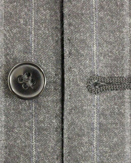 Dolce & Gabbana Gray Striped Wool Logo Vest Gilet Weste