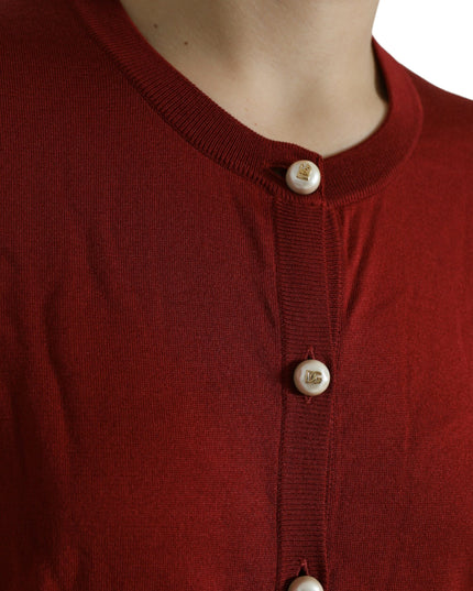 Dolce & Gabbana Multicolor Cardigan Color Block Silk Crewneck Sweater