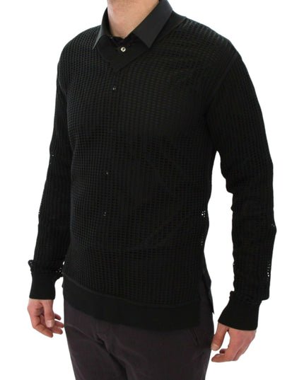 Dolce & Gabbana Dark Green Runway Netz Pullover Netted Sweater