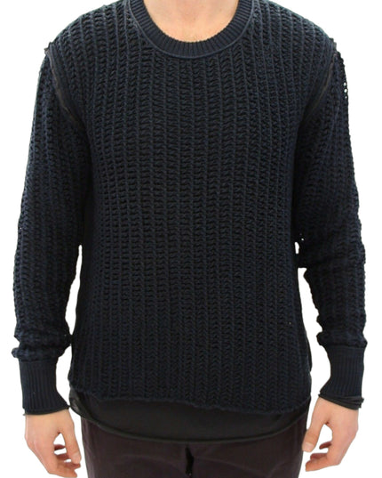 Dolce & Gabbana Blue Runway Netz Pullover Netted Sweater