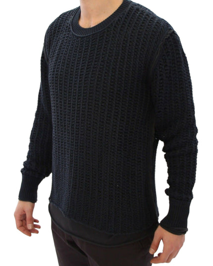 Dolce & Gabbana Blue Runway Netz Pullover Netted Sweater