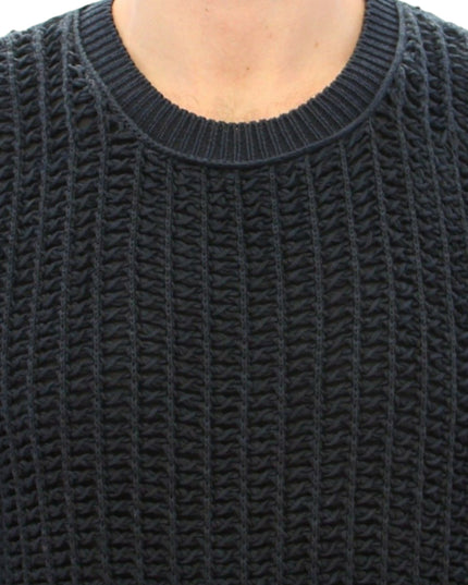 Dolce & Gabbana Blue Runway Netz Pullover Netted Sweater