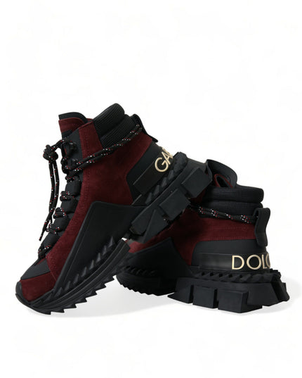 Dolce & Gabbana Burgundy Super King High Top Men Sneakers Shoes