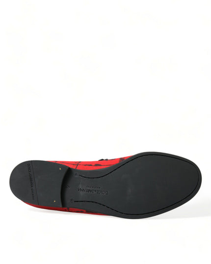 Dolce & Gabbana Red Black Torero Loafers Slippers Men Shoes