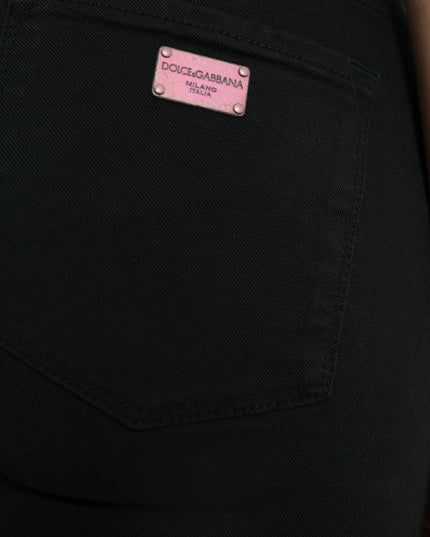 Dolce & Gabbana Black Cotton Mid Waist Skinny Denim Jeans