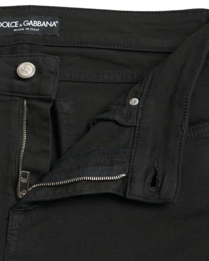 Dolce & Gabbana Black Cotton Mid Waist Skinny Denim Jeans
