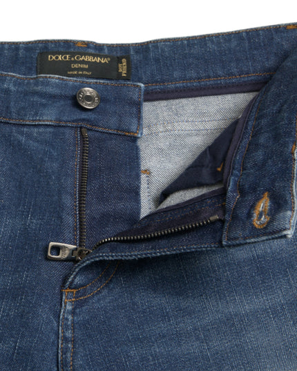 Dolce & Gabbana Blue BOYFRIEND Mid Waist Cotton Denim Jeans