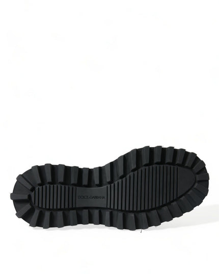 Dolce & Gabbana Black Leather Slip On Stretch Chelsea Boots Shoes