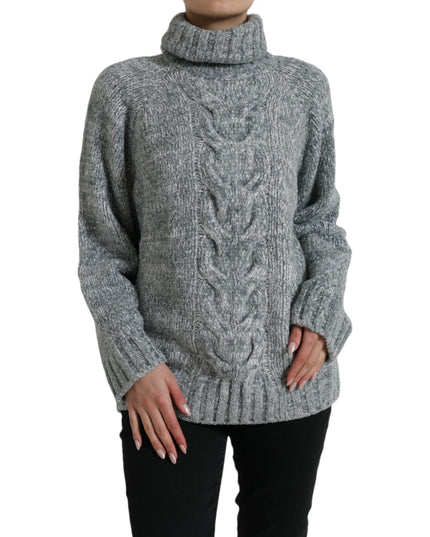 Dolce & Gabbana Gray Cashmere Turtle Neck Pullover Sweater
