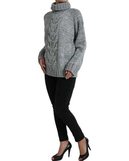 Dolce & Gabbana Gray Cashmere Turtle Neck Pullover Sweater
