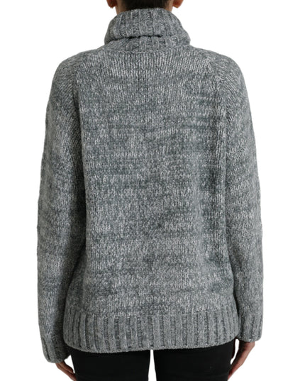Dolce & Gabbana Gray Cashmere Turtle Neck Pullover Sweater