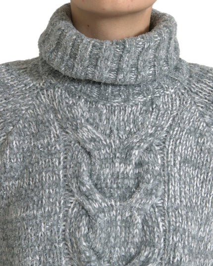 Dolce & Gabbana Gray Cashmere Turtle Neck Pullover Sweater