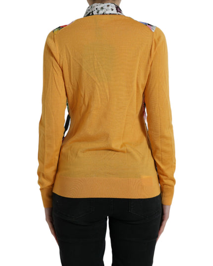 Dolce & Gabbana Multicolor Patchwork Cashmere Henley Sweater