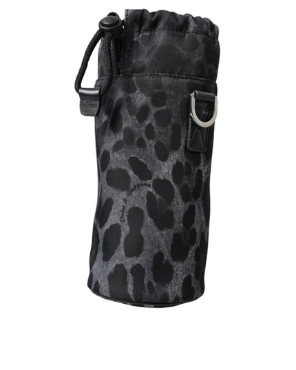 Dolce & Gabbana Black Leopard Round Slim Tote Bottle Cage Bag