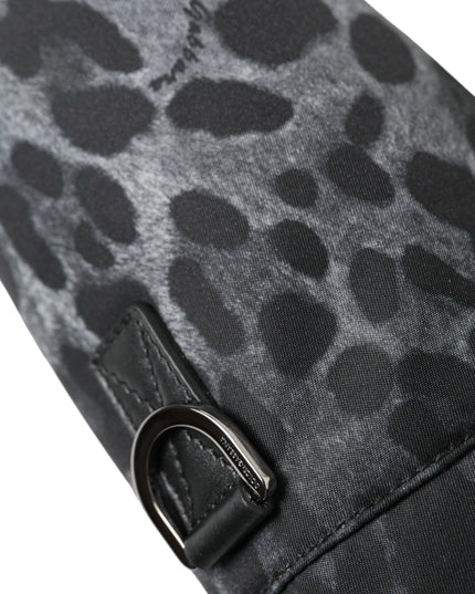 Dolce & Gabbana Black Leopard Round Slim Tote Bottle Cage Bag