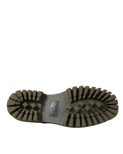 Dolce & Gabbana Black Leather Lace Up Derby Men Dress Shoes