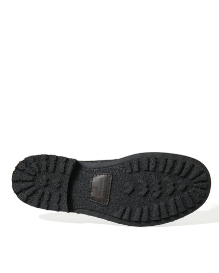 Dolce & Gabbana Black Stable Fur Derby SAN PIETRO Dress Shoes