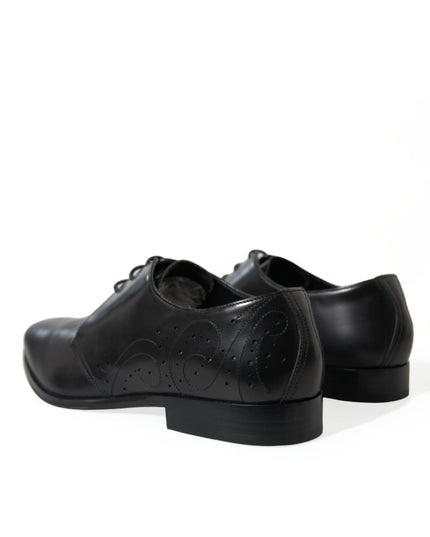 Dolce & Gabbana Black Leather Lace Up Formal Derby Dress Shoes