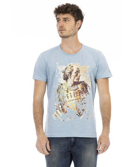 Trussardi Action Light Blue Cotton Men T-Shirt