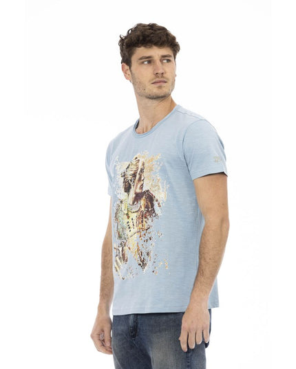 Trussardi Action Light Blue Cotton Men T-Shirt