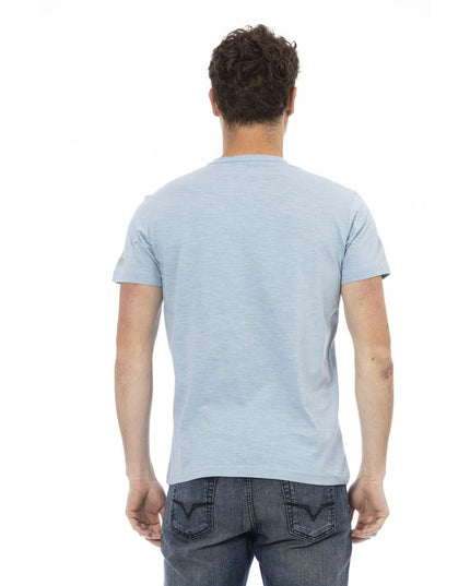 Trussardi Action Light Blue Cotton Men T-Shirt