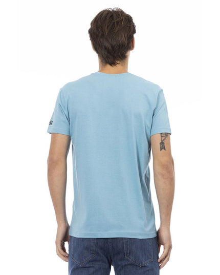 Trussardi Action Light Blue Cotton Men T-Shirt
