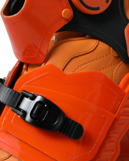Dolce & Gabbana Orange Multi Panel Chunky High Top Sneakers Shoes