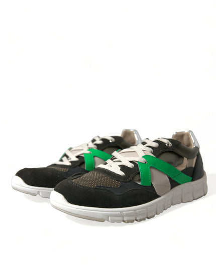 Dolce & Gabbana Multicolor Leather Suede Low Top Sneakers Shoes